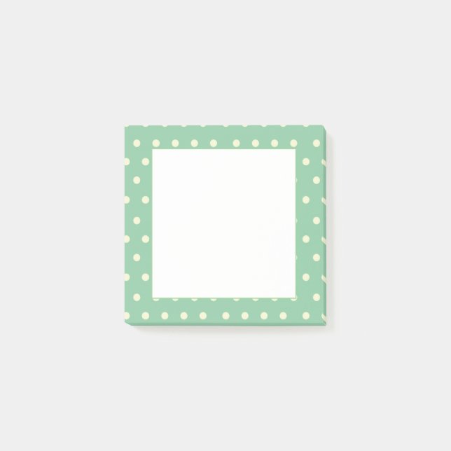 Mintgröna prickar Anpassningsbara Post-it Block (Framsida)