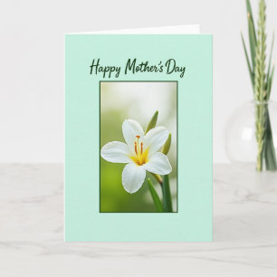 Mintgrönt blommigt morsdagskort kort