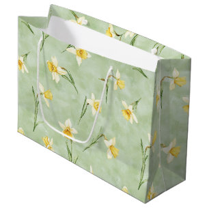 Mintgrönt gult vitt Narciss Blommor Födelsedag