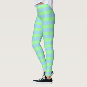 Mintgrönt och pastellfärgade blåttrandar leggings