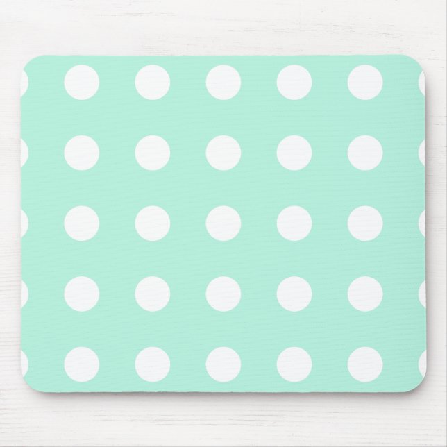mintgrönt- och vitpolka dots musmatta (Framsidan)