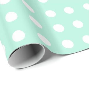 mintgrönt- och vitpolka dots presentpapper