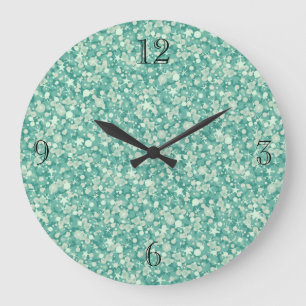 Mintgröntglitter och Sparkles. Stor Klocka