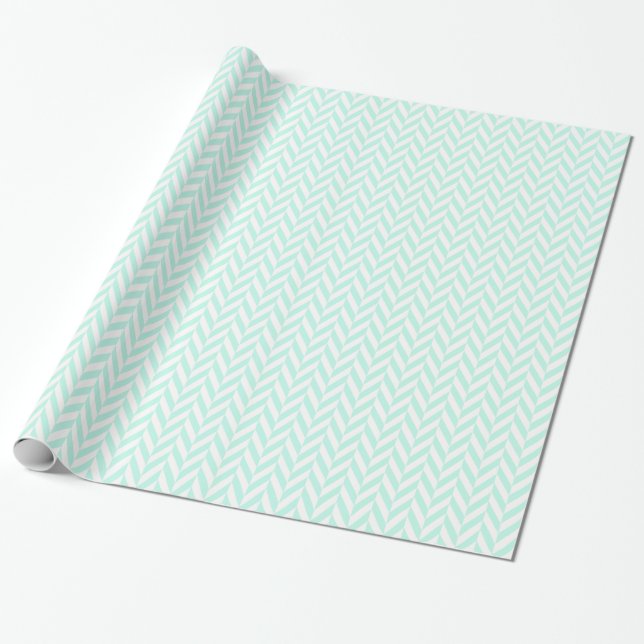 mintherringbone presentpapper (Utrullad)