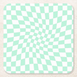 Mintkontrollerna för pastellfärgad Grönt i Retro - Underlägg Papper Kvadrat
