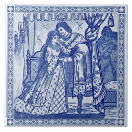 Minton Cinderella Blue Victorian Repro Tile c.1880 Kakelplatta
