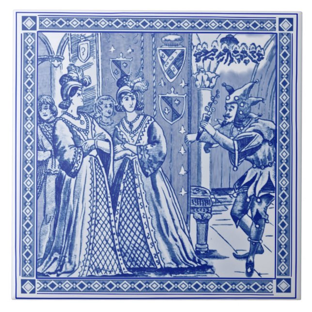 Minton Cinderella Series Reproduction Tile c.1880 Kakelplatta (Framsidan)