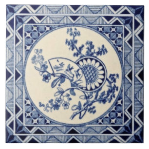 Minton Hollins Aesthetic Anglo Japonese Repro Tile Kakelplatta