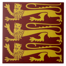 Minton Pugin Gothic Lejon Tile 1850s Reproduction Kakelplatta
