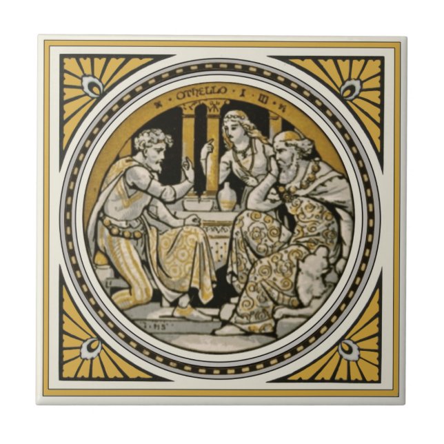 Minton Shakespeare Othello Tile av John Moyr Smith Kakelplatta (Framsidan)