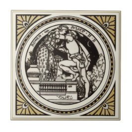 Minton Shakespeare Romeo & Juliet Tile 1870s Repro Kakelplatta