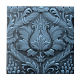 Minton Victorian Faux Relief Blue Reproduction Kakelplatta