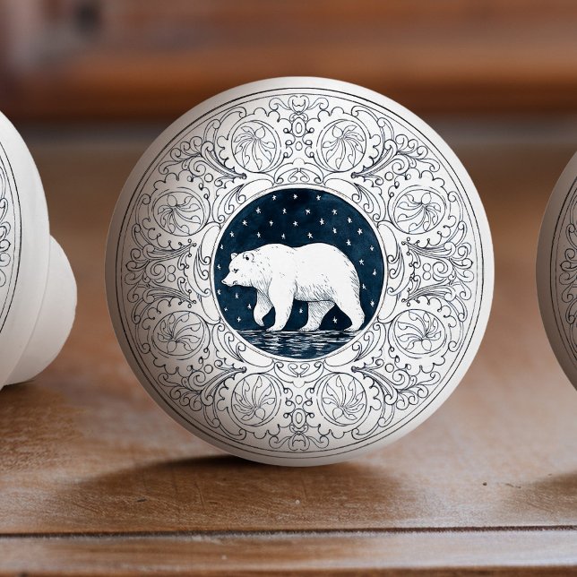 Mintons Grizzly Bear British Royal Blue Victorian Knopp (Skapare uppladdad)