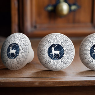 Mintons Hjort British Royal Blue Victorian Antler Knopp