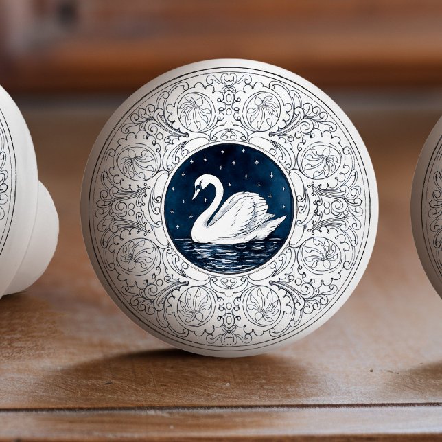 Mintons Swan British Royal Blue Victorian Knopp (Skapare uppladdad)