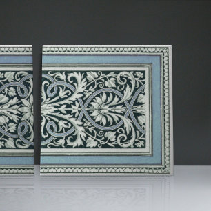 Mintons UK Classical Grecal Blommönster Blue Kakelplatta