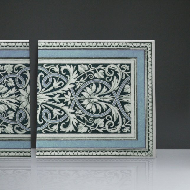 Mintons UK Classical Grecal Blommönster Blue Kakelplatta (Skapare uppladdad)