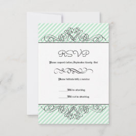 Mintrandig formell blomsterlig flourish - RSVP-kor OSA Kort