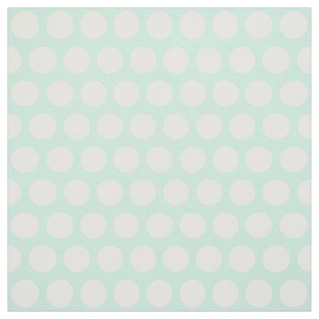Mintvätt grönt och vit väv av stort polka dots tyg (Provkarta)