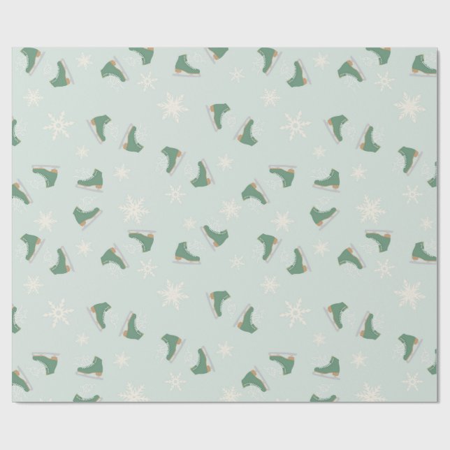 minty green ice skates presentpapper (Platt)