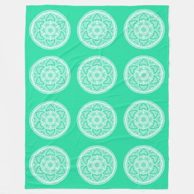 Minty Mandala Fleecefilt (Framsidan)