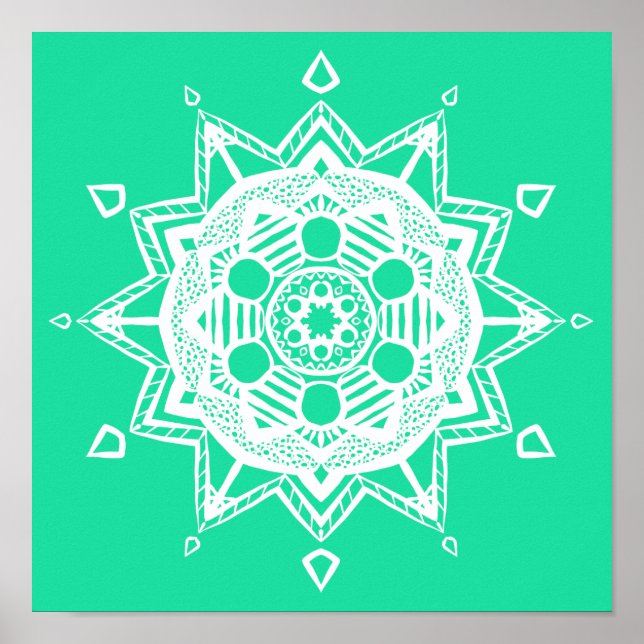 Minty Mandala Poster (Framsidan)