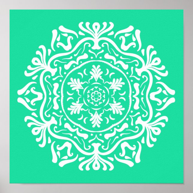 Minty Mandala Poster (Framsidan)