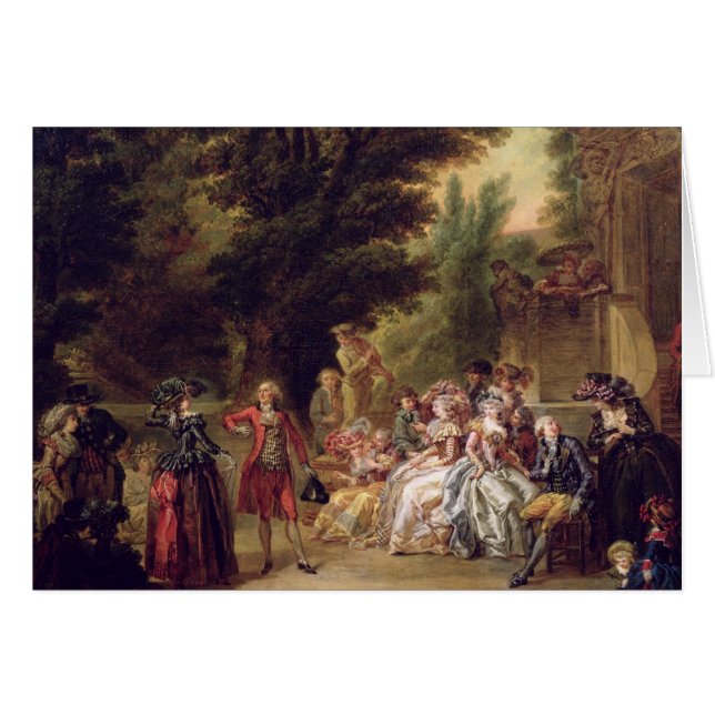 Minueten under Oakträd, 1787 Hälsningskort (Framsidan Horizontal)