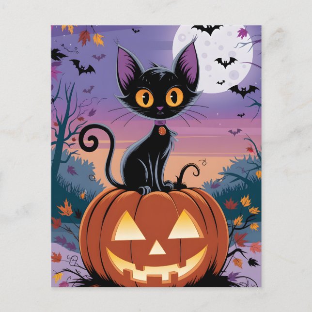 Minuit, le chat noir et la citrouille flygblad (Framsidan)
