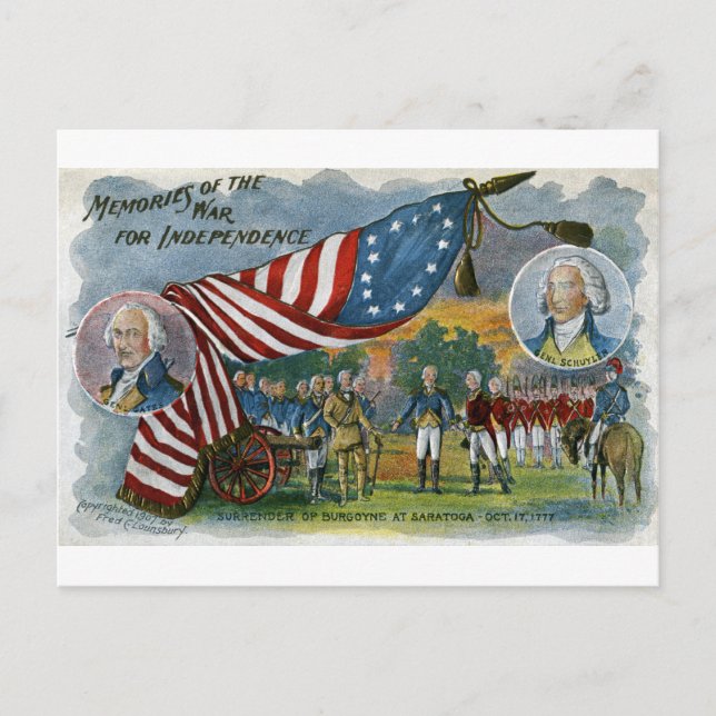 Minumner i Krig för självständighet Vykort (Framsida)