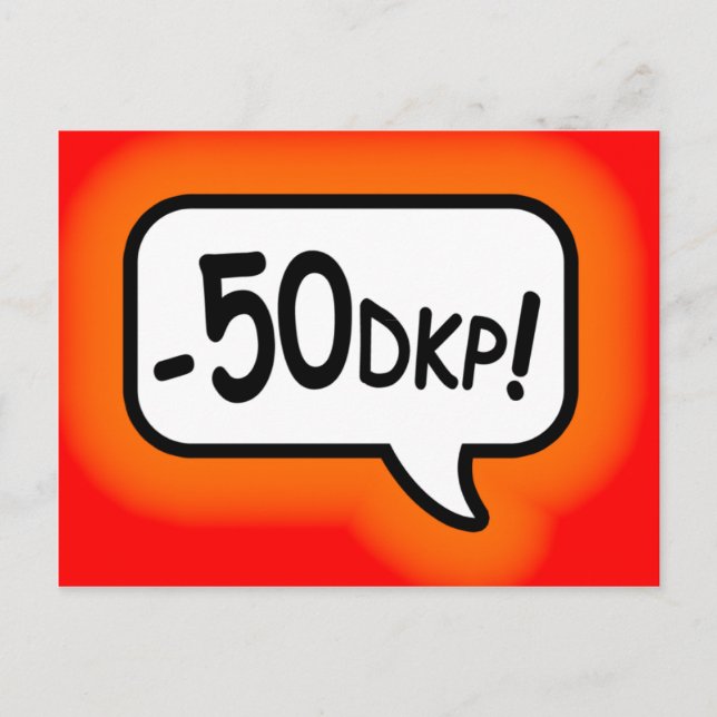 Minus 50 DKP! Vykort (Framsida)