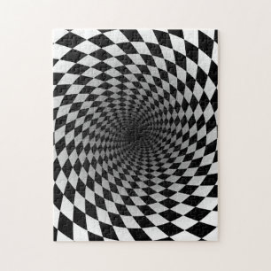 Minut Bending Black and White Optical Illusion Pussel