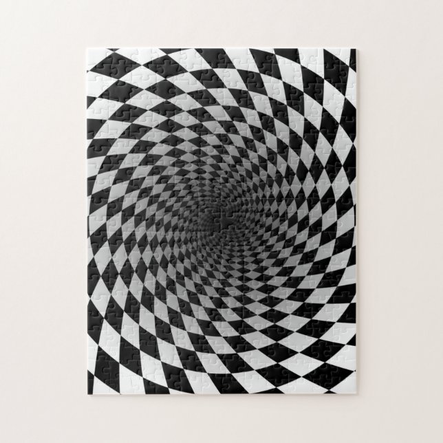 Minut Bending Black and White Optical Illusion Pussel (Vertikal)