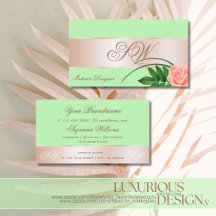 Minut Grönt Ro-decor-blomma med Monogram