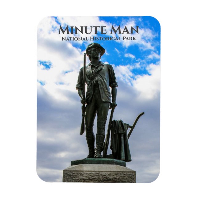 Minute Man Statue, Minute Man National Hist. Park Magnet (Vertikal)