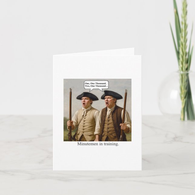 Minutemen under utbildning. anteckningskort (Framsida)