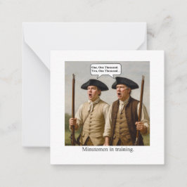 Minutemen under utbildning. anteckningskort
