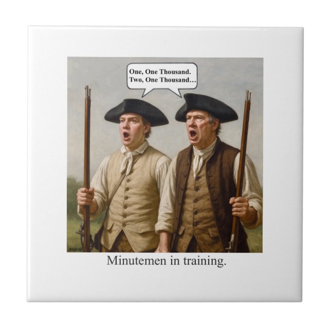 Minutemen under utbildning. kakelplatta (Framsidan)