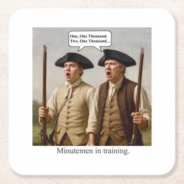 Minutemen under utbildning. underlägg papper kvadrat (Framsidan)