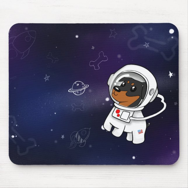 Minuten klämmer fast astronautet i utrymme musmatta (Framsidan)