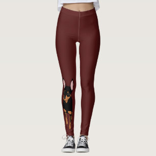 Minuten klämmer fast miniatyrPinscherdamasker Leggings