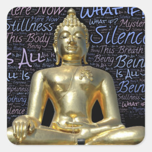 minutiös buddha-klistermärken fyrkantigt klistermärke