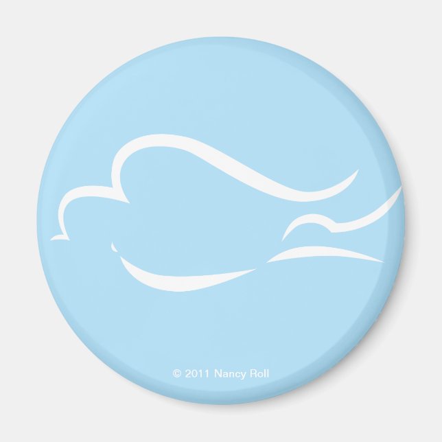 Mir Elak Peace White Dove Magnet (Framsidan)