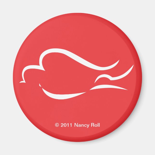 Mir Elak Peace White Dove Magnet Red (Framsidan)