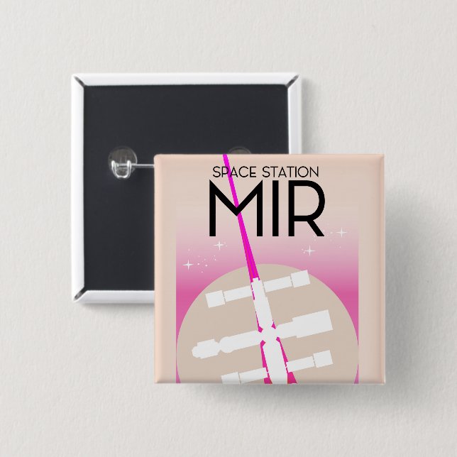 MIR Russian Space Station poster Knapp (Framsida & baksida)