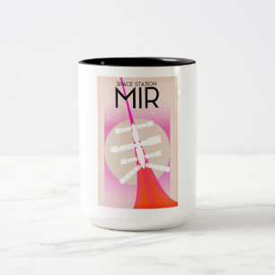 MIR Rysk rymdstationsaffisch Två-Tonad Mugg
