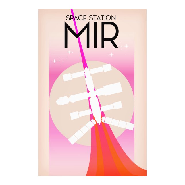 MIR Ryska rymdstationsaffisch Fototryck (Framsidan)