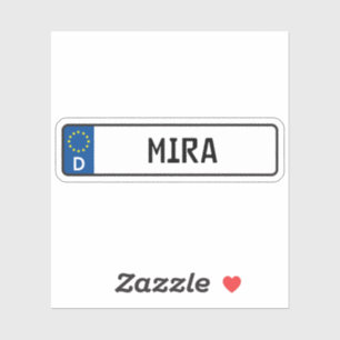 Mira German Car License Plate Sticker Klistermärken