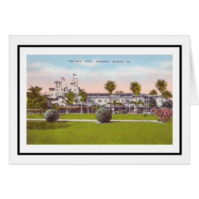 Mira Mar Hotel Sarasota, Florida Hälsningskort (Framsidan Horizontal)