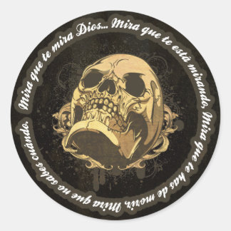 Mira que te mira dios runt klistermärke